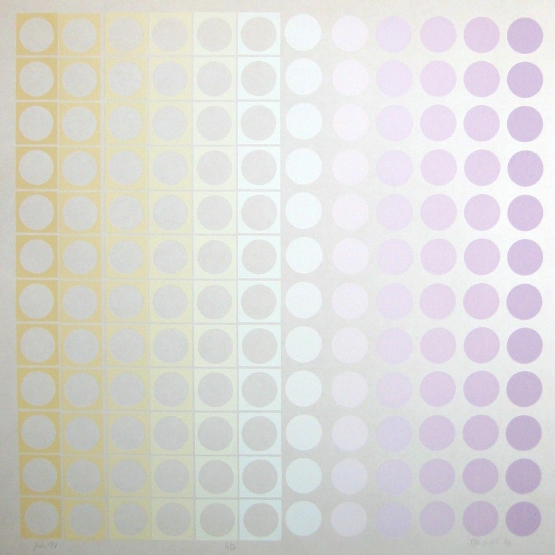 144 PP          sérigraphie sur carton tirage 7    51 x 51cm    1972