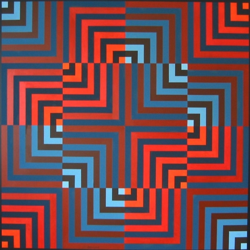 Linéaire 1          acrylique sur toile    150 x 150cm    2008