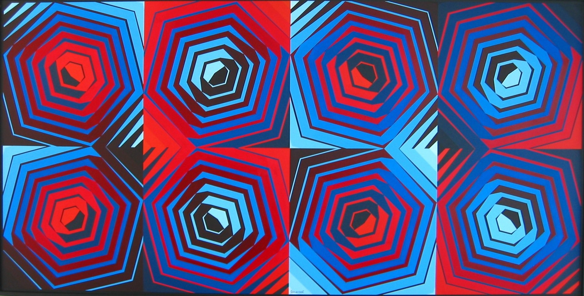 HEXRA central-1          acrylique sur panneau    122 x 240cm    2011